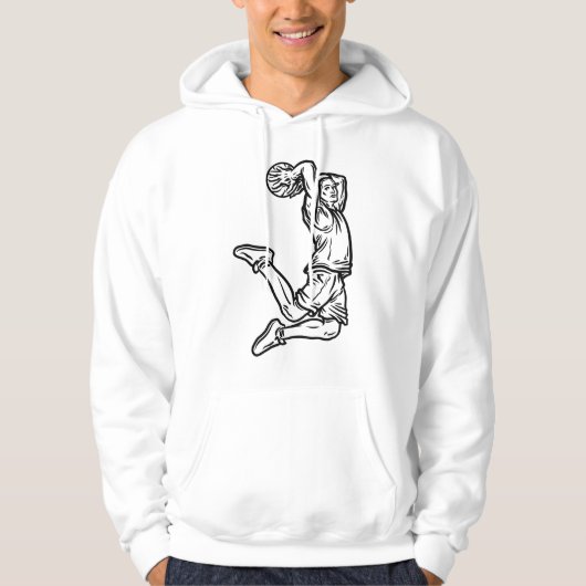Basketball Player doet een donkerder ontwerp voor Hoodie (Voorkant)