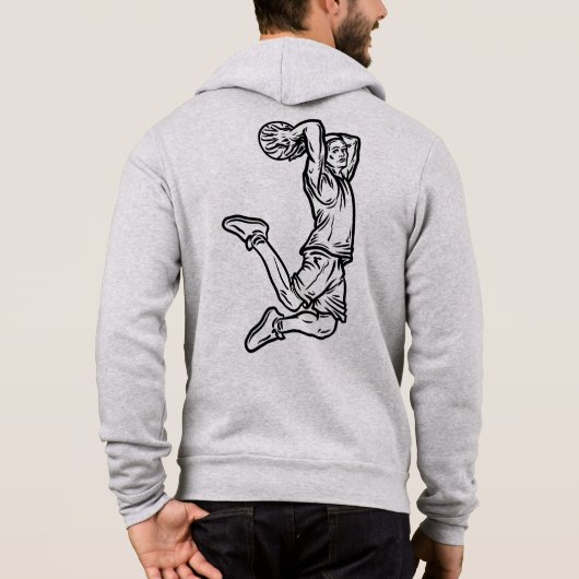 Basketball Player doet een donkerder ontwerp voor  Hoodie (Achterkant)