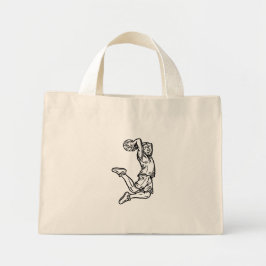 Basketball Player doet een donkerder ontwerp voor  Mini Tote Bag
