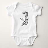 Basketball Player doet een donkerder ontwerp voor  Romper (Voorkant)