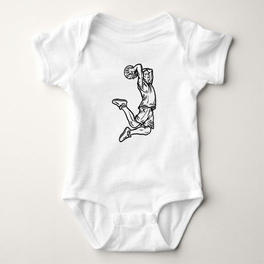 Basketball Player doet een donkerder ontwerp voor Romper (Voorkant)