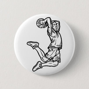 Basketball Player doet een donkerder ontwerp voor Ronde Button 5,7 Cm