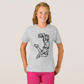 Basketball Player doet een donkerder ontwerp voor  T-shirt (Voorkant volledig)
