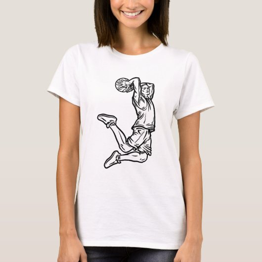 Basketball Player doet een donkerder ontwerp voor  T-shirt (Voorkant)