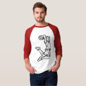 Basketball Player doet een donkerder ontwerp voor T-shirt (Voorkant volledig)
