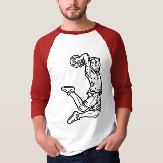 Basketball Player doet een donkerder ontwerp voor T-shirt (Voorkant)