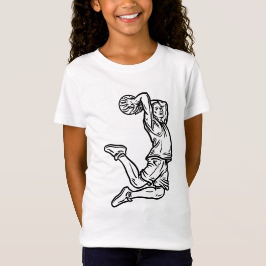 Basketball Player doet een donkerder ontwerp voor  T-shirt (Voorkant)