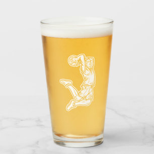 Basketball Player Doing Slam Dunk Light Design Glas