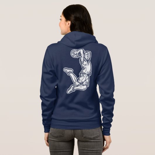 Basketball Player Doing Slam Dunk Light Design Hoodie (Achterkant volledig)