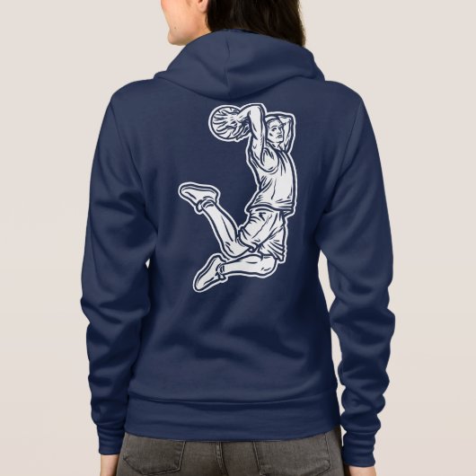 Basketball Player Doing Slam Dunk Light Design Hoodie (Achterkant)