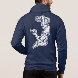 Basketball Player Doing Slam Dunk Light Design Hoodie