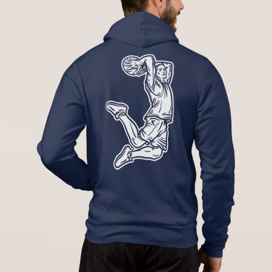 Basketball Player Doing Slam Dunk Light Design Hoodie (Achterkant)
