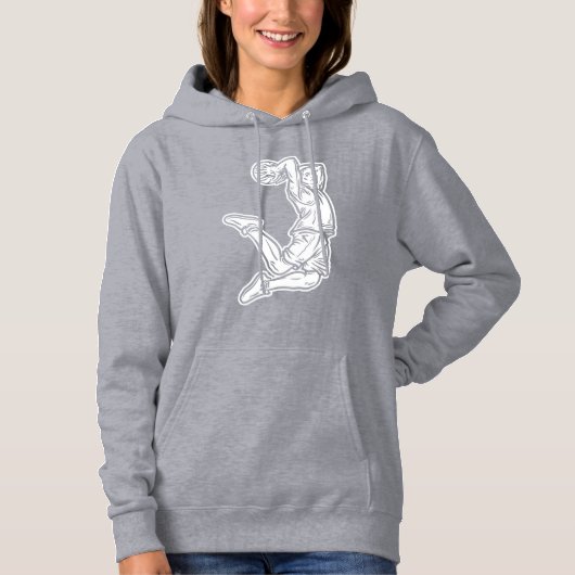 Basketball Player Doing Slam Dunk Light Design Hoodie (Voorkant)