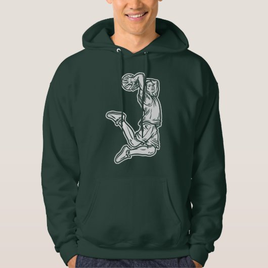 Basketball Player Doing Slam Dunk Light Design Hoodie (Voorkant)