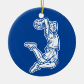 Basketball Player Doing Slam Dunk Light Design Keramisch Ornament (Voorkant)