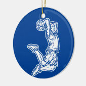 Basketball Player Doing Slam Dunk Light Design Keramisch Ornament (Links)