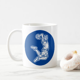 Basketball Player Doing Slam Dunk Light Design Koffiemok