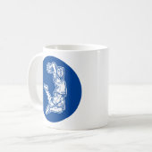 Basketball Player Doing Slam Dunk Light Design Koffiemok (Voorkant links)