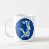 Basketball Player Doing Slam Dunk Light Design Koffiemok (Links)