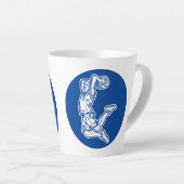 Basketball Player Doing Slam Dunk Light Design Latte Mok (Rechterhoek)