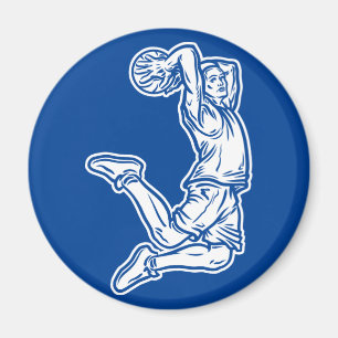 Basketball Player Doing Slam Dunk Light Design Magneet