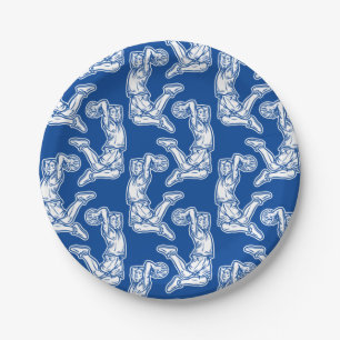 Basketball Player Doing Slam Dunk Light Design Papieren Bordje