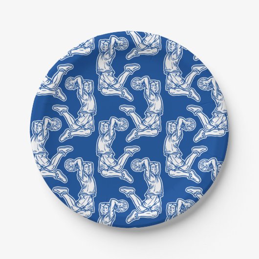 Basketball Player Doing Slam Dunk Light Design Papieren Bordje (Voorkant)