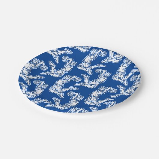 Basketball Player Doing Slam Dunk Light Design Papieren Bordje (Gekanteld)