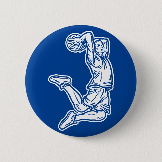 Basketball Player Doing Slam Dunk Light Design Ronde Button 5,7 Cm (Voorkant)