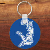 Basketball Player Doing Slam Dunk Light Design Sleutelhanger (Voorkant)