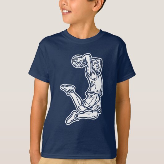Basketball Player Doing Slam Dunk Light Design T-shirt (Voorkant)