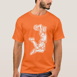 Basketball Player Doing Slam Dunk Light Design T-shirt