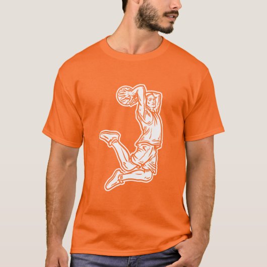 Basketball Player Doing Slam Dunk Light Design T-shirt (Voorkant)