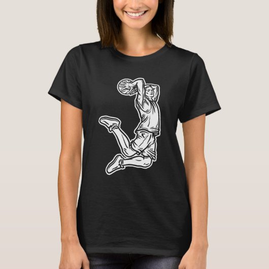 Basketball Player Doing Slam Dunk Light Design T-shirt (Voorkant)