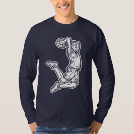 Basketball Player Doing Slam Dunk Light Design T-shirt