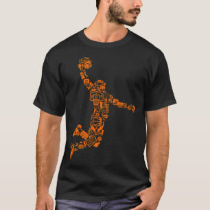 Basketball Player Dunk Basketball-pictogrammen van T-shirt