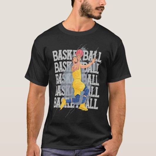 Basketball Player Dunking Hoops Coach Team T-shirt (Voorkant)