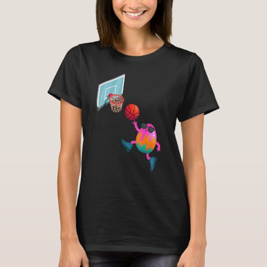 Basketball Player Easter Egg Funny Sports Boys Kin T-shirt (Voorkant)