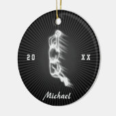 Basketball Player Ghost Silhouette Name Year Keramisch Ornament (Links)