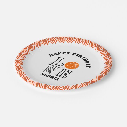 Basketball Player Girl, Basketball Girl  Birthday Papieren Bordje (Gekanteld)