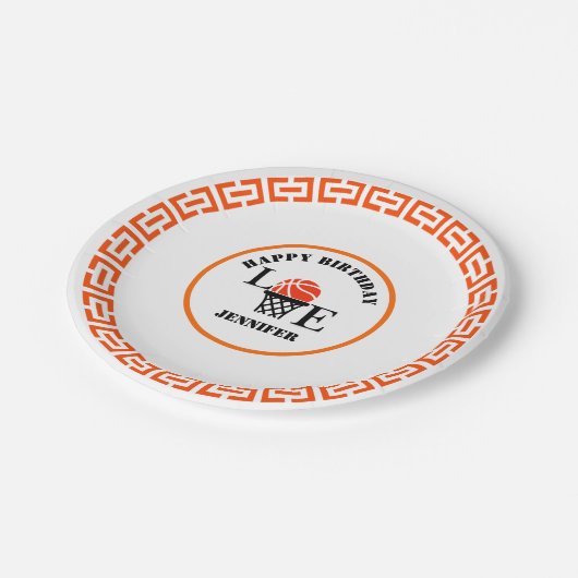 Basketball Player Girl, Basketball Girl  Birthday Papieren Bordje (Gekanteld)