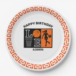 Basketball Player Girl, Basketball Girl  Birthday Papieren Bordje
