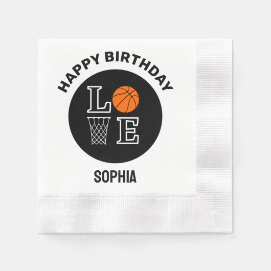 Basketball Player Girl, Basketball Girl  Birthday Servet (Voorkant)