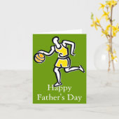 Basketball Player Happy Vaderdag Kaart (Gele Bloem)