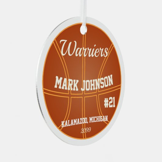 Basketball Player Mannen Kerstmis Ornament (Voorkant Rechts)