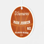 Basketball Player Mannen Kerstmis Ornament (Voorkant links)