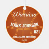 Basketball Player Mannen Kerstmis Ornament (Achterkant)