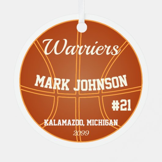 Basketball Player Mannen Kerstmis Ornament (Achterkant)