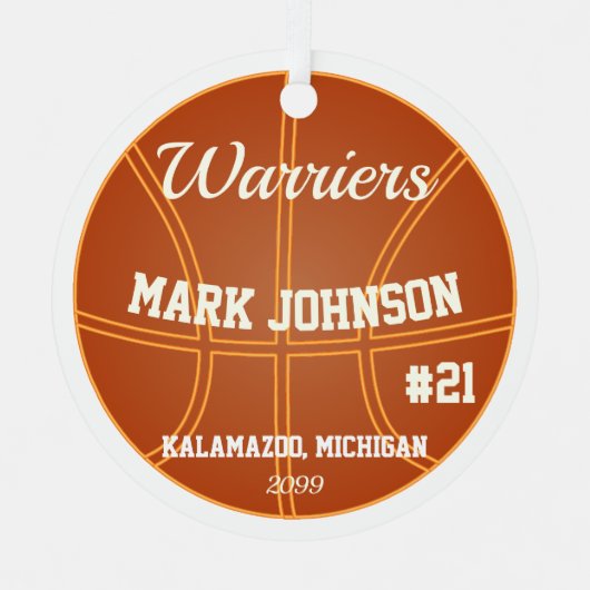 Basketball Player Mannen Kerstmis Ornament (Voorkant)