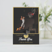Basketball player Modern Photo afstuderen class Bedankkaart (Staand voorkant)